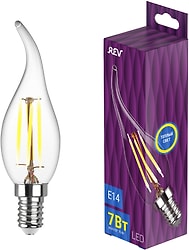 Лампа светодиодная REV Filament Теплый свет E14 7Вт