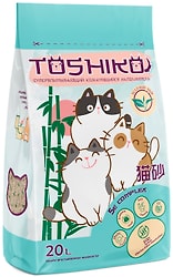 Наполнитель для кошачьего туалета Toshiko Зеленый чай комкующийся древесный 7.6кг 20л