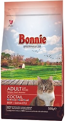 Сухой корм для кошек Bonnie Adult Cat Food Coctail Beef Multi Color 500г