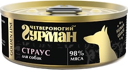 Влажный корм для собак Четвероногий гурман Golden line со страусом 100г