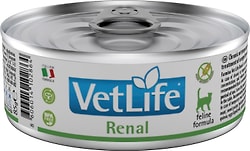Влажный корм для кошек Vet Life Cat Renal диетический с курицей при болезни почек и почечной недостаточности 85г