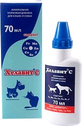 Добавка для кошек и собак Хелавит С минеральная кормовая 70мл