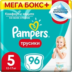 Трусики Pampers Pants 12-17кг Размер 5 96шт
