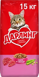 Сухой корм для кошек Дарлинг с мясом и овощами 15кг
