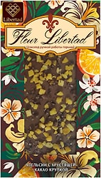 Шоколад Libertad горький апельсин с хрустящей какао крупкой 80г
