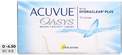 Контактные линзы Acuvue Oasys Hydraclear Plus Двухнедельные -4.5/14.3/8.8 12шт