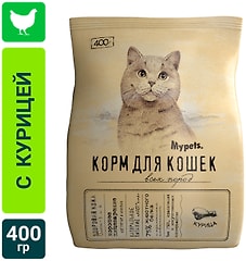 Сухой корм для кошек MyPets с курицей полноценный 400г