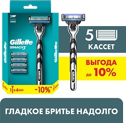 Бритва Gillette Mach3 с 5 сменными кассетами