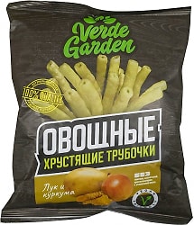 Трубочки овощные Verde Garden хрустящие с луком и куркумой 100г