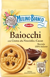 Печенье Mulino Bianco Baiocchi сандвичное сахарное с какао-ореховым кремом 260г