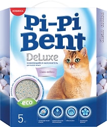 Наполнитель для кошачьего туалета Pi-Pi Bent DeLuxe Clean Cotton комкующийся 5кг