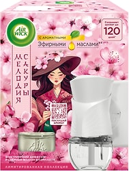 Диффузор аромамасел электрический Air Wick в комплекте со сменным флаконом Цветущая вишня 19мл