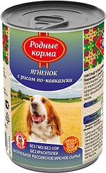 Влажный корм для собак Родные корма Ягненок с рисом по-кавказски 410г