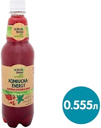 Напиток сокосодержащий Зеленая линия Kombucha Energy Клюква брусника и мята 555мл