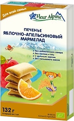 Печенье Fleur Alpine Яблочно-апельсиновый мармелад 132г