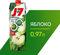 Сок J-7 100% Яблочный осветленный 970мл