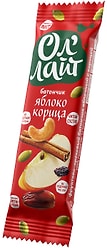 Батончик фруктово-ореховый Ол Лайт яблоко с корицей 30г