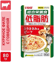 Влажный корм для собак Inaba Teishibo Куриное филе с говядиной в желе 80г