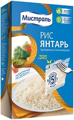 Рис Мистраль Янтарь пропаренный длиннозерный 5пак*80г