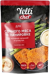 Панировка Yelli chef BBQ для сочного мяса с копченой паприкой и кунжутом 200г
