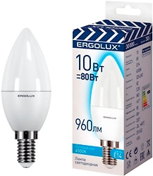 Лампа Ergolux светодиодная LED C35 10W E14 4K