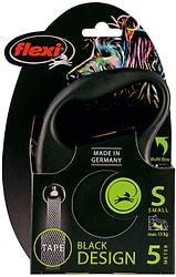 Рулетка для собак Flexi Black Design размер S до 15кг длина 5м