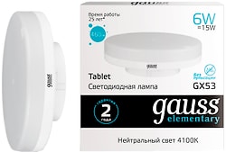Лампочка светодиодная Gauss Elementary GX53 6W 460lm 4100K LED