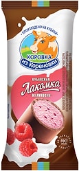 Мороженое Коровка из Кореновки Пломбир малина в шоколадно-сливочной глазури 15% 90г