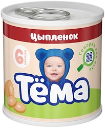 Мясное пюре Тема Цыпленок с 6 месяцев 90г