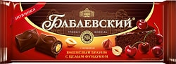 Шоколад Бабаевский Темный Вишневый брауни с целым фундуком 165г
