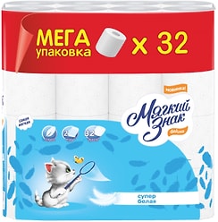 Туалетная бумага Мягкий знак Deiuxe 2 слоя 32 рулона
