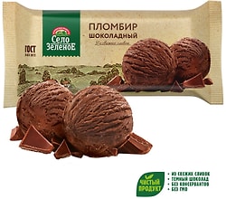Мороженое Село Зеленое Пломбир шоколадный 15% 200г