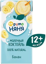 Коктейль молочный ФрутоНяня Банан 2.1% с 12 месяцев 200мл