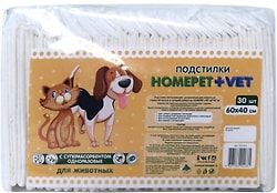 Пеленки для животных Homecat Vet впитывающие гелевые 60*40см 30шт