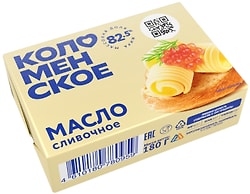 Масло Коломенское Традиционное сладко-сливочное 82.5 % 180г