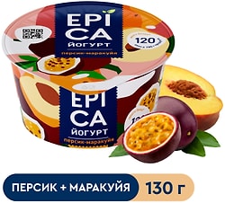Йогурт Epica с персиком и маракуйей 4.8% 130г