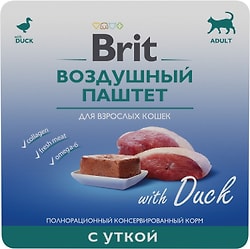 Влажный корм для кошек Brit Воздушный паштет с уткой 100г