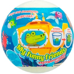 Средство шипучее для ванн Laboratory Katrin My funny friends Растущая игрушка внутри 130г
