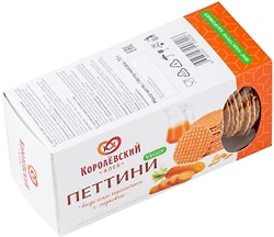 Вафельки Королевский хлеб Петтини пшеничные с морковью 70гг