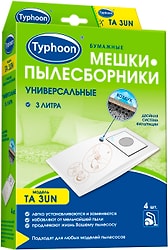 Мешок-пылесборник Тайфун TA 3UN бумажный универсальный для пылесосов 4шт