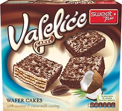 Вафли Sweet Plus с кокосом и какао-глазурью 180г