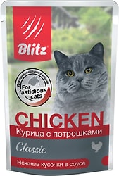 Влажный корм для кошек Blitz Classic Курица с потрошками 85г