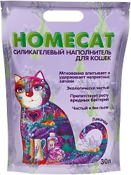 Наполнитель для кошачьего туалета Homecat силикагелевый с ароматом лаванды 30л