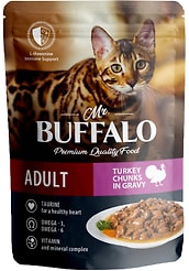 Влажный корм для кошек Mr.Buffalo Adult Sensitive Индейка в соусе 85г