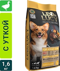 Сухой корм для собак Leo&Lucy с уткой тыквой и биодобавками подходит пожилым 1.6кг