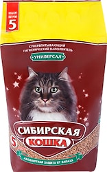 Наполнитель для кошачьего туалета Сибирская кошка Универсал впитывающий 5л