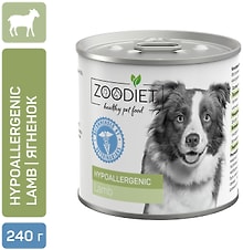 Влажный корм для собак Zoodiet Hypoallergenic Lamb Ягнятина для склонных к аллергии 240г