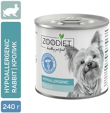 Влажный корм для собак Zoodiet Hypoallergenic Rabbit Кролик для склонных к аллергии 240г