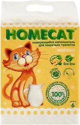 Наполнитель для кошачьего туалета Homecat Молоко 6л
