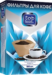 Фильтры для кофе Top house неотбеленные размер 1*4 100шт